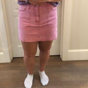 Pink jean skirt